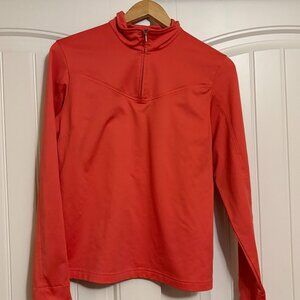 Nike Golf 1/4 Zip Sweatshirt Medium 8-10 Coral Orange Dri-Fit Polyester Blend